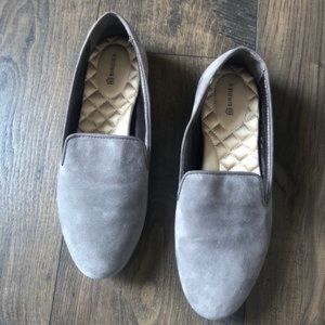 Birdies Gray Suede Starling Slippers Flats 8.5